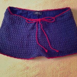 A.P.C crocheted blue shorts